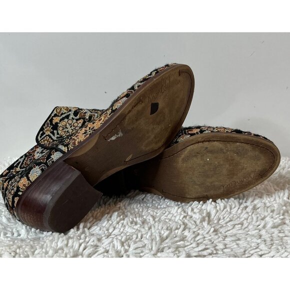 Sam Edelman Petty Black Faraj Tapestry Fabric Ankle Booties Size 6.5 - Picture 7 of 11